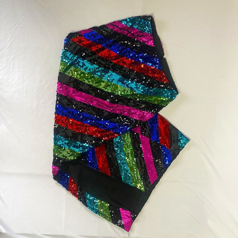 Long sequin striped skirt sz M
